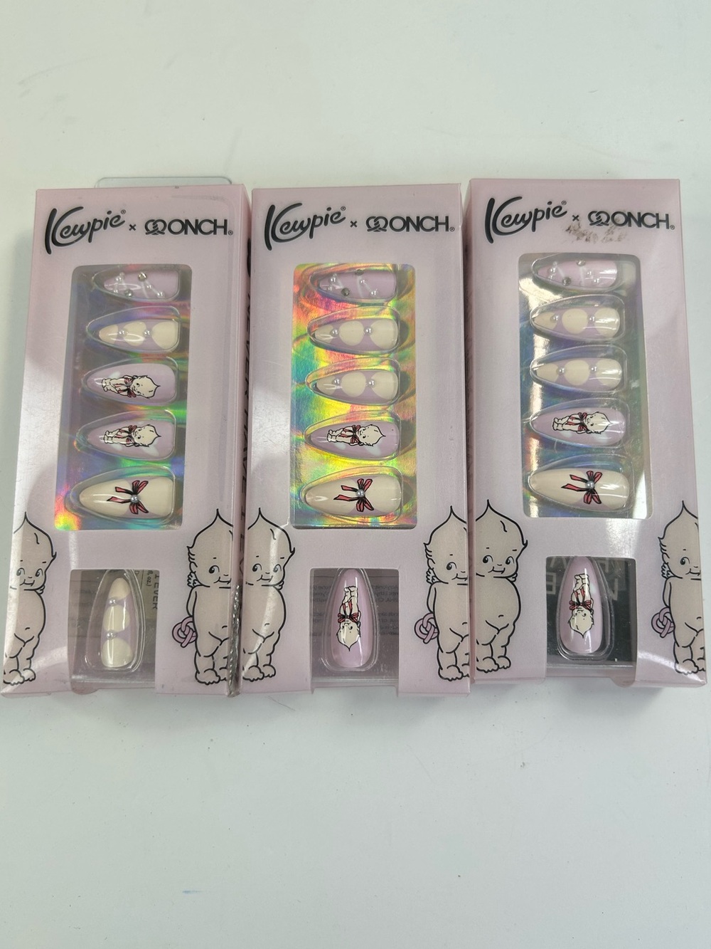 3 New Never Have I Ever X Kewpie onch novelty press on nails